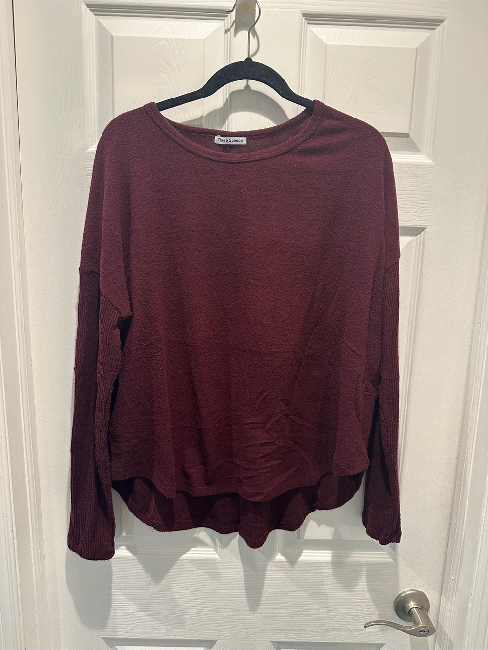 Theo and Spence Burgandy Sweatshirt Size XL